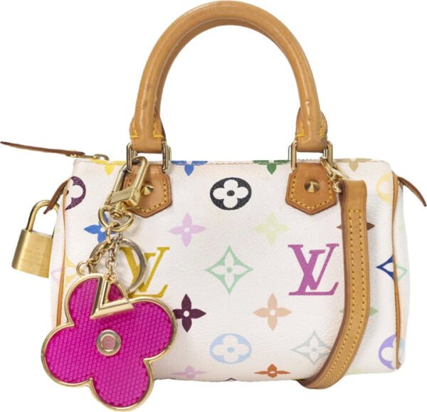 Louis Vuitton Nano Speedy Flower Keychain Charm / Mini HL Handbag